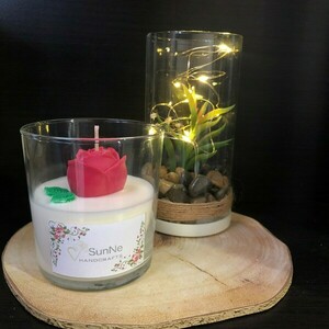 Φυτικό κερί με τριαντάφυλλo - τριαντάφυλλο, αρωματικά κεριά - 2