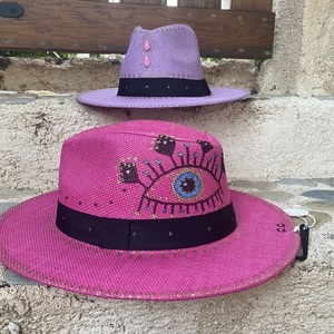 Καπέλο Παναμα - Pink Panama obsessions - απαραίτητα καλοκαιρινά αξεσουάρ, ψάθινα - 3