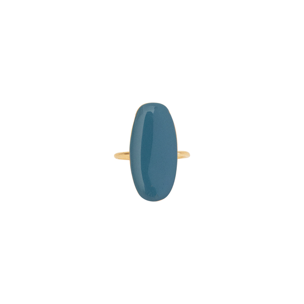Δαχτυλίδι Aτσάλινο Αυξομειούμενο Επίχρυσο ''Oval Colours'' - επιχρυσωμένα, ατσάλι, boho, μεγάλα, αυξομειούμενα - 5