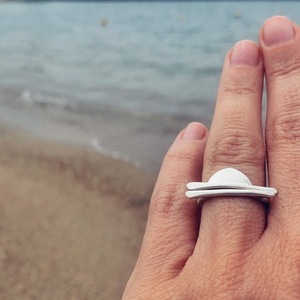 horizon | δαχτυλίδι από ασήμι 925 - ασήμι 925, γεωμετρικά σχέδια, βεράκια, σταθερά - 3