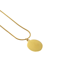 Ατσάλινο μακρύ κολιέ με κρεμαστό φλουρί (2 εκ) και φίδι αλυσίδα σε χρυσό χρώμα (57 εκ) - charms, μακριά, ατσάλι, boho, φλουριά