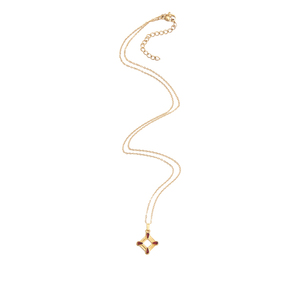 Κολιέ Επίχρυσο Με Ατσάλινη Αλυσίδα ''Golden Rhombus'' - charms, επιχρυσωμένα, κοντά, ατσάλι, boho - 2