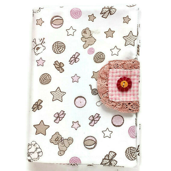 Θήκη βιβλιαρίου υγείας με ροζ αρκουδάκια και μπάλες για κορίτσι15,5×22. - κορίτσι, δώρο, δώρα για βάπτιση, αρκουδάκι, θήκες βιβλιαρίου