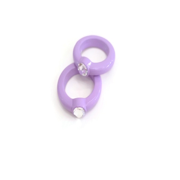 Ακρυλικό Δαχτυλίδι λιλά - πλαστικό, βεράκια, σταθερά, φθηνά - 3