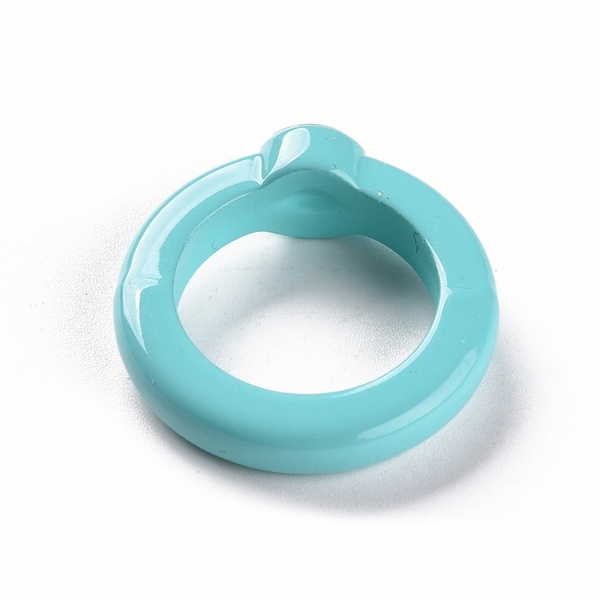 Ακρυλικό Δαχτυλίδι τυρκουαζ - πλαστικό, βεράκια, σταθερά - 3