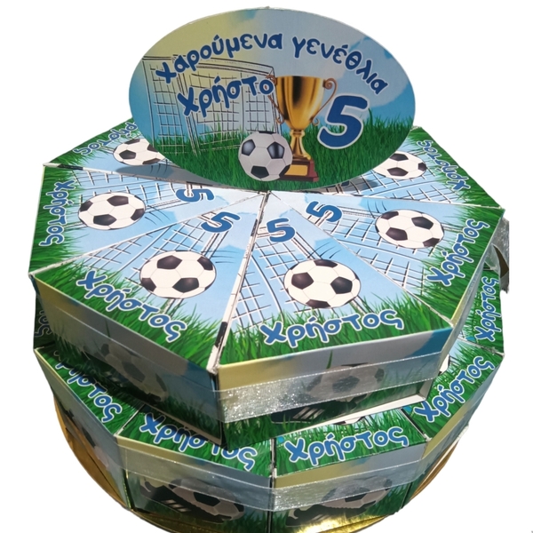Χάρτινη τούρτα (20τμχ)με θέμα"Ποδόσφαιρο". - αγόρι, ποδόσφαιρο, σούπερ ήρωες