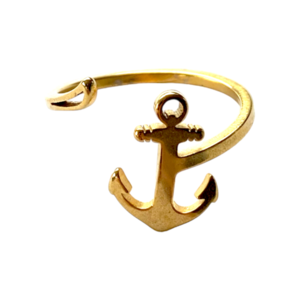 Ατσάλινο δαχτυλίδι - Πέννυ (χρυσό) - ατσάλι, επιπλατινωμένα, αυξομειούμενα, φθηνά