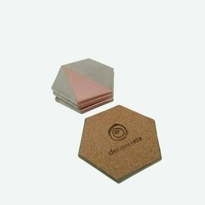 Τέσσερα τσιμεντένια σουβέρ //rokkaku tringle copper - σουβέρ, τσιμέντο, γεωμετρικά σχέδια, είδη σερβιρίσματος - 4