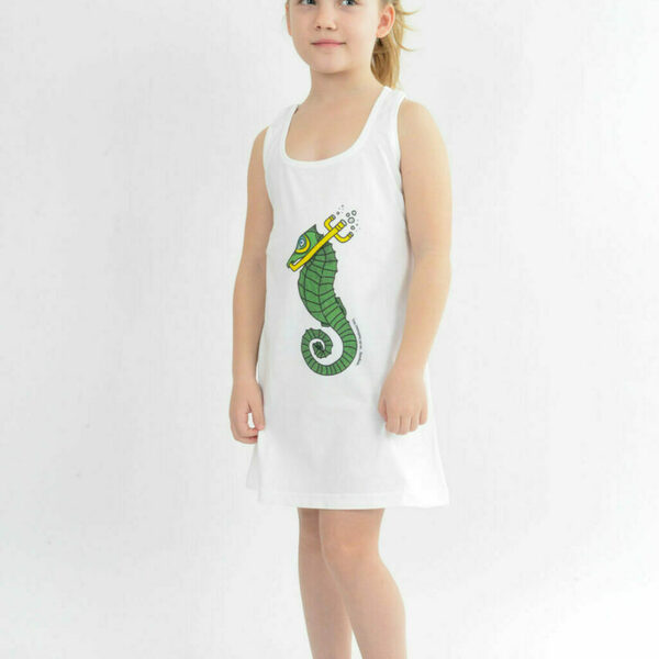 Παιδικό βαμβακερό αμάνικο φόρεμα - βαμβάκι, καρπούζι, παιδικά ρούχα - 4