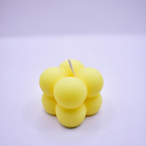 Μπομπονιέρα Γάμου-Βάπτισης Βubble/Αρωματικό κερί σόγιας Κίτρινη - βάπτισης