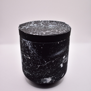 Χειροποίητο δοχείο με αρωματικό κερί σόγιας/Μαύρο-Άσπρο - αρωματικά κεριά