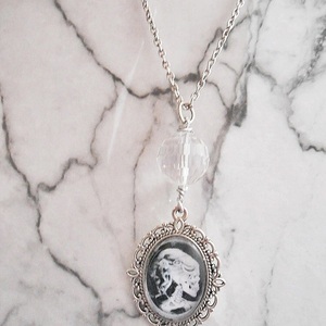 Κολιέ με γυαλί και γυάλινες χάντρες Gothic Lolita pendant - γυαλί, χάντρες, μεταλλικά στοιχεία, μενταγιόν - 3