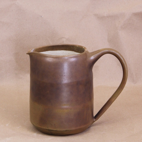 Χειροποίητη κεραμική κανάτα stoneware σε καφε και μπεζ χρώμα, 650ml. - πηλός, είδη σερβιρίσματος - 4