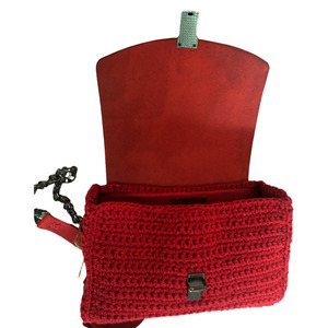 Χειροποίητη δερμάτινη πλεκτή καθημερινή τσάντα -KA009 - δέρμα, νήμα, ώμου, all day, πλεκτές τσάντες - 3
