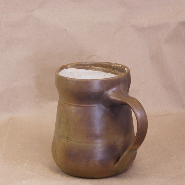 Χειροποίητη κεραμική κανάτα stoneware μπεζ - καφε, 700ml. - πηλός, είδη σερβιρίσματος - 4