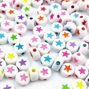 Παιδικό βραχιόλι με τυχαία επιλογή χρωμάτων χάντρες αστέρια πολύχρωμα 1εκ. apois - κορίτσι, κοσμήματα, Black Friday, βραχιόλι παιδικό, παιδικά βραχιόλια - 2