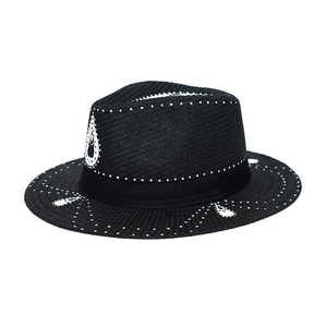Coachella Μαύρο Χειροποίητο Καπέλο Παναμά - ψάθινα
