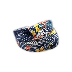 Floral and stripes knot hairband - ύφασμα, φλοράλ, για τα μαλλιά, στέκες - 3