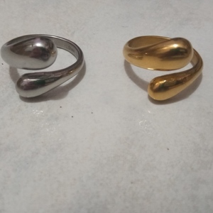 Ατσάλινο δαχτυλίδι ασημί. - επιχρυσωμένα, ατσάλι, αυξομειούμενα - 3