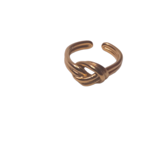 Δαχτυλίδι χρυσός κόμπος - chevalier, επιχρυσωμένα, ορείχαλκος, αυξομειούμενα