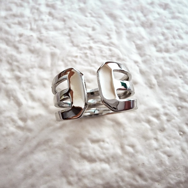Γυναικείο δαχτυλίδι τρίσειρο βεράκια minimal shiny ασήμι 925 επιπλατινωμένο αυξομειούμενο - ασήμι 925, minimal, μεγάλα, επιπλατινωμένα, αυξομειούμενα - 5