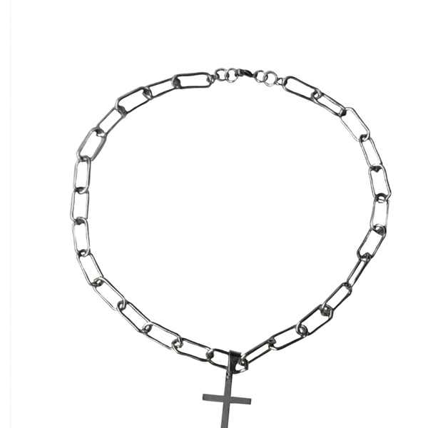 Cross necklace - σταυρός, τσόκερ, κοντά, ατσάλι