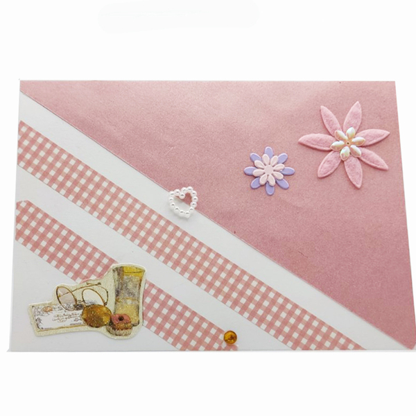 Ευχετήρια Κάρτα με σχέδιο ρόζ - γυναικεία, γενέθλια, επέτειος, γενική χρήση