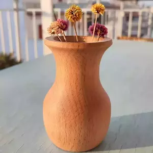 Ξύλινο Βαζάκι για Αποξηραμένα Λουλούδια από Οξιά - ξύλο, βάζα & μπολ - 3