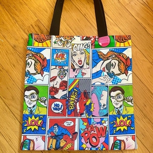 Tote bag με comic art - ύφασμα, ώμου, all day
