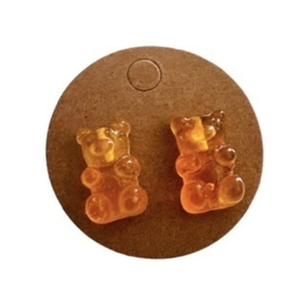 Σκουλαρίκια καρφωτα με αρκουδακι - αρκουδάκι, καρφωτά, μικρά, ατσάλι - 4