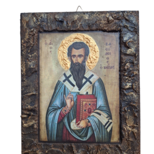 Χειροποίητη εικόνα Αγίου Βασιλείου - πίνακες & κάδρα, ντεκουπάζ, εικόνες αγίων - 2