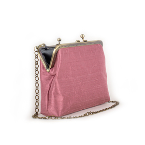 Ροζ τσάντα clutch - ύφασμα, clutch, χειρός, βραδινές, μικρές - 2