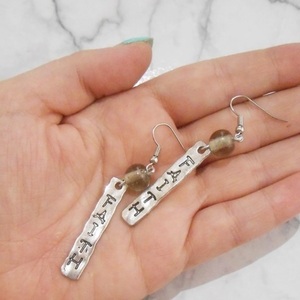 Σκουλαρίκια με μεταλλικά στοιχεία και γυάλινες χάντρες κρεμαστά Faith Metallic Earrings - χάντρες, μικρά, ατσάλι, μεταλλικά στοιχεία, κρεμαστά - 4
