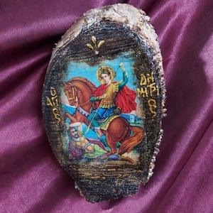 Χειροποίητη εικόνα του Αγίου Δημητρίου - ξύλο, διακοσμητικά, εικόνες αγίων