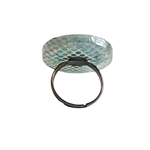 Δαχτυλίδι στρόγγυλο με υγρό γυαλί. - γυαλί, ορείχαλκος, μεγάλα, αυξομειούμενα, φθηνά - 4