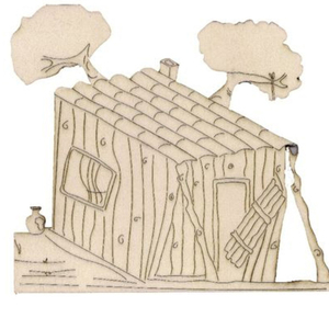 Παράγκα για το θέατρο του Καραγκιόζη σε σημυδα. Υ20 Χ Π22 - ξύλινα παιχνίδια