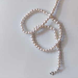 Fresh pearl necklace - ασήμι, μαργαριτάρι, ασήμι 925, πέρλες - 4
