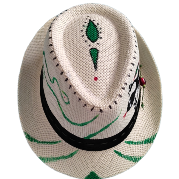 Ψάθινο καπέλο ζωγραφισμένο "Samiamidi" - ψάθινα - 3