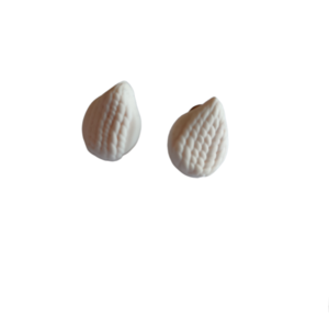 λευκά σκουλαρίκια σταγόνες από πολυμερικό πηλό - δάκρυ, πηλός, καρφωτά, μικρά, καρφάκι - 2