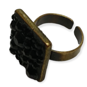 Χειροποίητο γυναικείο δαχτυλίδι με στρας, από κράμα μετάλλων -RIN24 - χάντρες, μπρούντζος, μεγάλα, αυξομειούμενα - 2