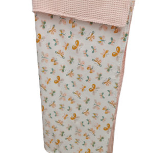 Βρεφικό πικέ κουβερτάκι διπλής όψης butterflies - κορίτσι, κουβέρτες - 2