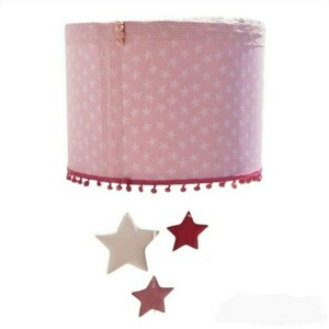 Φωτιστικό οροφής dusty pink stars Καμβάς & ύφασμα Διαστάσεις 35*25*20 Ε27Ε27 - κορίτσι, οροφής, παιδικά φωτιστικά, φωτιστικά οροφής
