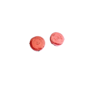 Σκουλαρίκια "Λαβύρινθος" ροζ, διάμ: 2εκ. - χαρτί, χειροποίητα, καρφωτά, φθηνά - 4