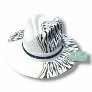 Ψάθινο καπέλο-Panama style-Animal Print - animal print, ζωγραφισμένα στο χέρι, χειροποίητα, απαραίτητα καλοκαιρινά αξεσουάρ, ψάθινα