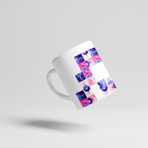 Κούπα "abstract pixels" 330ml - πορσελάνη, κούπες & φλυτζάνια