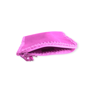 Χειροποίητος δερμάτινος γυναικείος φάκελος χειρός ροζ -KA121 - δέρμα, νήμα, φάκελοι, χειρός, πλεκτές τσάντες - 3