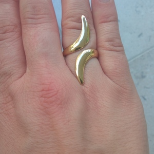 Ατσάλινο δαχτυλίδι χρυσό - γεωμετρικά σχέδια, ατσάλι, αυξομειούμενα - 2