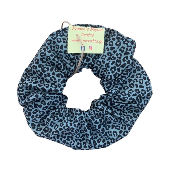 Scrunchie XL leopards - ύφασμα, για τα μαλλιά, δώρα για γυναίκες, λαστιχάκια μαλλιών