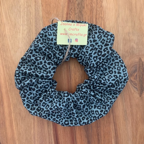 Scrunchie XL leopards - ύφασμα, για τα μαλλιά, δώρα για γυναίκες, λαστιχάκια μαλλιών - 2