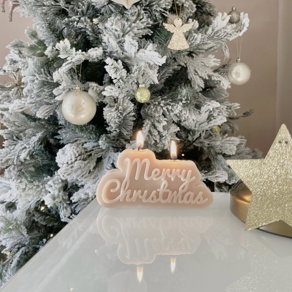 Merry Christmas Sign - γυαλί, αρωματικά κεριά, κεριά & κηροπήγια - 2